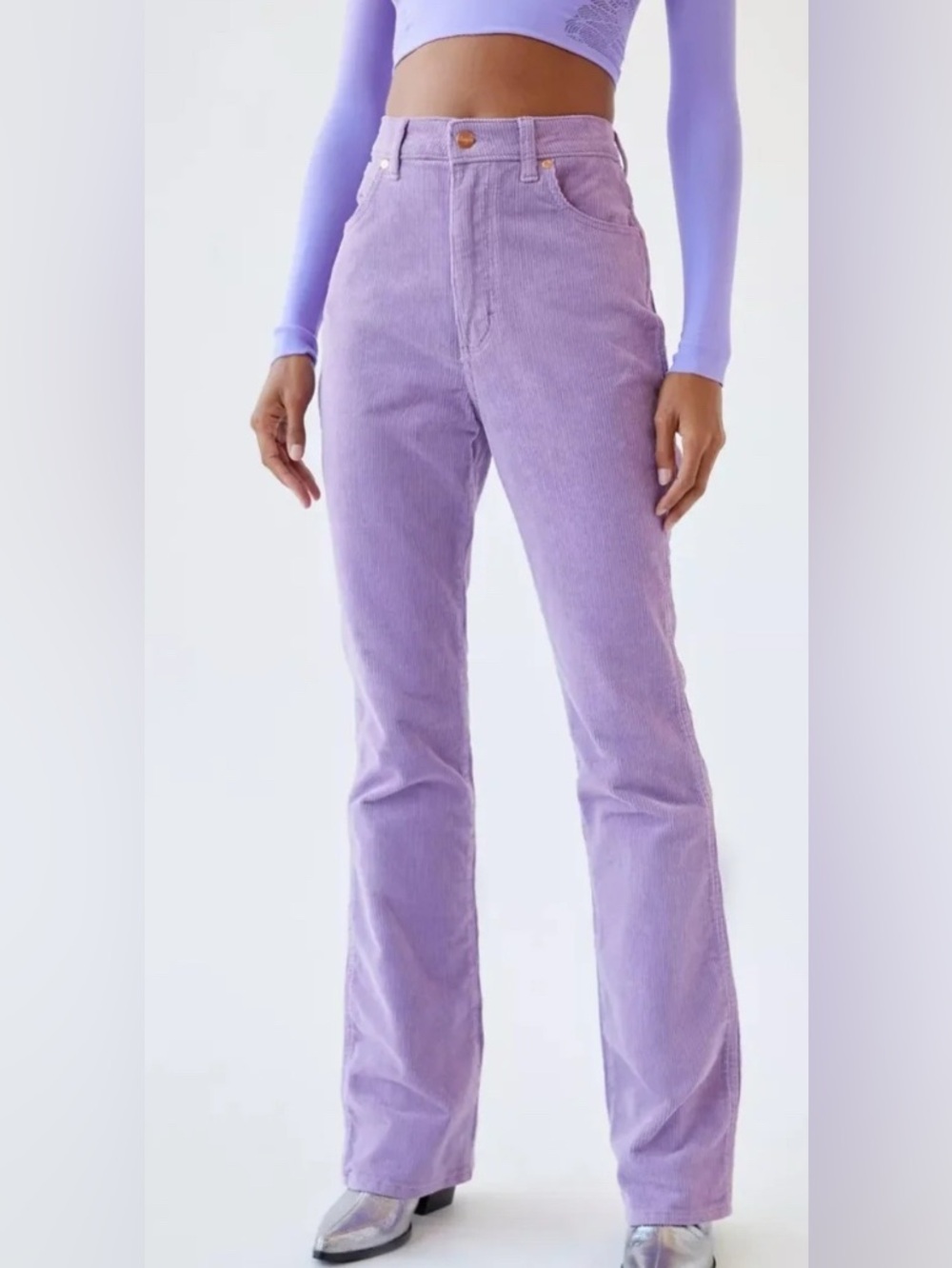 Wrangler Westward Corduroy Purple Bootcut Pants Urban Outfitters NWT - 24 X 32 - Picture 2 of 15